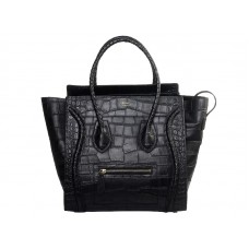 Celine Bagaj Mediu Tote din Piele Croc Negru