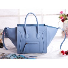 Geantă Celine Luggage Phantom Square Tote Albastră Deschisă