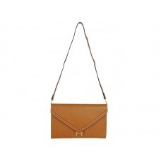 Geantă Hermes Pilot Envelope Clutch Camel cu accesorii aurii