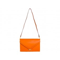 Geantă Hermes Pilot Envelope Clutch portocalie cu accesorii aurii
