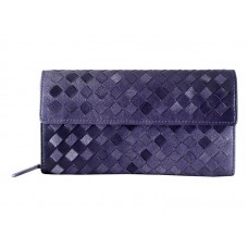 Portofel Bottega Veneta Intrecciato Nappa Continental Cu Buton Mov