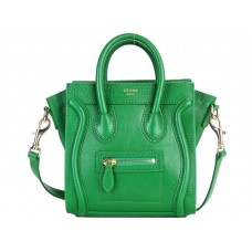 Celine Bagaj Mini Tote în piele de vițel verde
