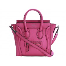 Celine Bagaj Mini Tote din piele de vițel roz fluorescent