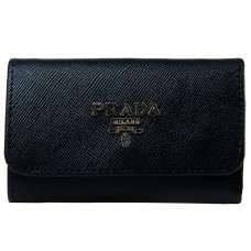 Prada Suport pentru 6 chei Saffiano Negru