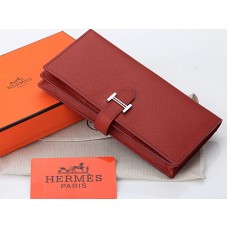 Geantă Hermes Epsom Original Calfskin Bearn Japonaise Bi-Fold Maro