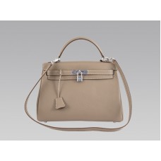 Geantă Hermes Kelly 32cm Togo Leather Clemence Gri Clair