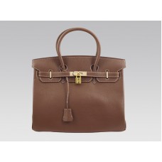 Geantă Hermes Birkin 35cm Clemence Barenia cu accesorii aurii