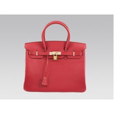 Geantă Hermes Birkin 35cm Clemence Rouge Vif cu accesorii aurii