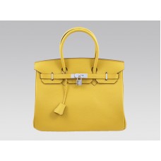 Geantă Hermes Birkin 35cm Clemence Galbenă