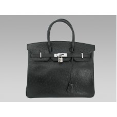 Geantă Hermes Birkin 35 cm, struț, neagră