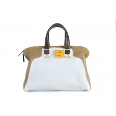 Geantă tote convertibilă Fendi Colorblock Chameleon primăvară-vară 2012, bej/alb/maro