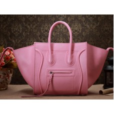 Geantă Celine Luggage Phantom Square Tote Bag Epsom Leather Pink