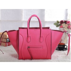 Geantă Celine Luggage Phantom Square Tote Bag Togo Leather Pink aprins