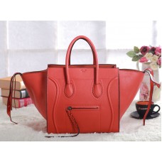Geantă Celine Luggage Phantom Square Tote Bag Togo Leather Orange