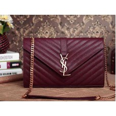 Geantă medie YSL cu monogramă, piele texturată matelassé neagră, magenta, pudră, cu grain, tip pudră