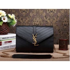 Ghiozdan Ysl Mic Monogramă Negru Matelasse Antique Gold Hardware