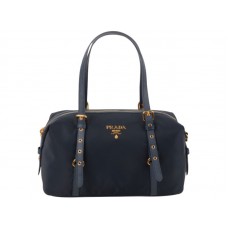 Geanta de umar Prada Tessuto Bauletto Satchel Albastru Inchis