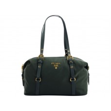 Geanta de umar Prada Tessuto Bauletto Satchel Verde Inchis