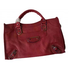 Geantă Balenciaga Classic Metallic Edge Iridescent City, Burgundy
