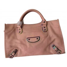 Geantă Balenciaga Classic Metallic Edge Iridescent City, roz