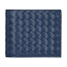 Portofel Bottega Veneta Bi-Fold În Intrecciato Vn Blue