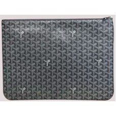 Goyard Chevron Senat Pochette Gm Dark Grey sar0201493