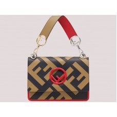 Geantă din piele multicoloră Fendi Kan I Logo 8bt28401