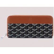 Portofel Goyard Goyardine Matignon Negru Cu Borduri De Piele Maro
