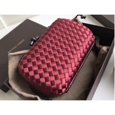 Clutch Bottega Veneta Nod În Roșu Inchis Boucher Intreccio