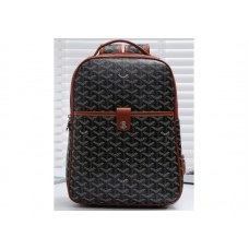 Rucsac Goyard Saint Sulpice negru cu garnitură din piele maro