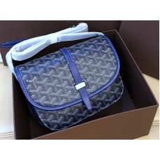 Geanta Goyard Goyardine Chevron Messenger Albastru