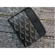 Portofel mic cu fermoar Goyard Chevron, negru