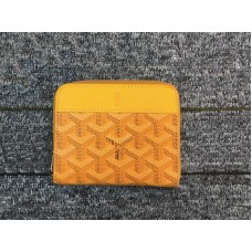 Portofel mic cu fermoar Goyard Chevron, galben