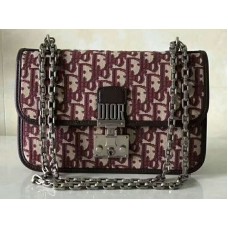Dior Dioraddict Flap Canvas Argintiu cu accesorii Burgundy d1006943
