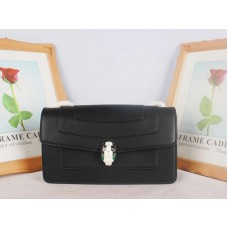 Husă Bvlgari Serpenti Forever 22cm piele de vițel neagră