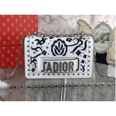 Geantă Dior J'Adior Mini cu flori brodate, albă și neagră