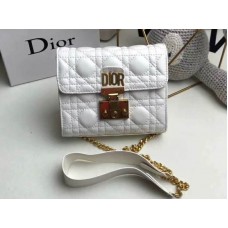 Dior Dioraddict Mini Geanta din piele de miel alba
