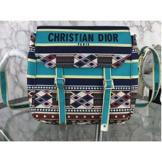 Geantă Dior Diorcamp Messenger din pânză brodată verde