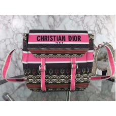 Geantă Dior Diorcamp Messenger din pânză brodată, roz