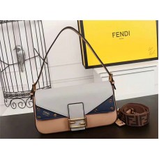 Geantă Fendi Baguette Ff Crossbody Albastru Gri