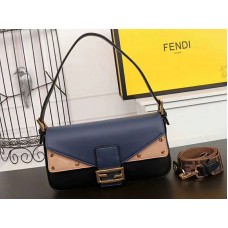 Geantă Fendi Baguette Ff Crossbody roz albastră