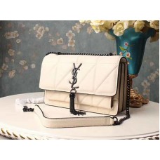 Saint Laurent Jamie Medium Carré Rive In Clafskin Crem