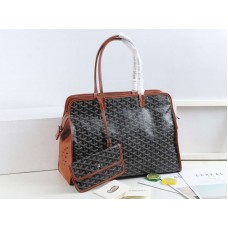 Goyard Sac Hardy Cutie de transport pentru animale de companie maro și negru