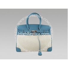 Geantă Hermes Blue Jean Togo and Toile Birkin 35