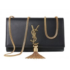 Geantă mică Yves Saint Laurent Monogram din piele originală neagră