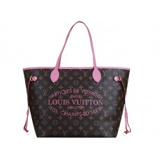 Geantă Louis Vuitton 2013 Monogram Neverfull Mm Rose Velours