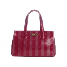 Geantă Louis Vuitton Monogram Stripes din piele patentată Wilshire Bld Cherry