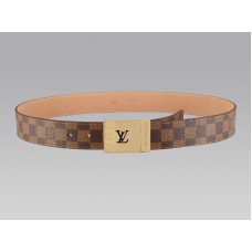 Curea Louis Vuitton Damier cu cataramă aurie cu logo