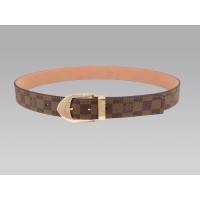 Curea Louis Vuitton Damier cu cataramă aurie