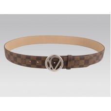 Curea Louis Vuitton 1904 Damier cu cataramă argintie